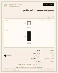 مجسم نحتي معاصر — أسود فاحم